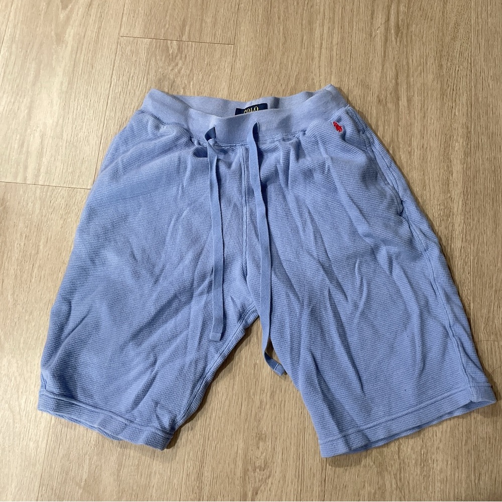 Ralph Lauren Polo Shorts Mens Small blue White Pony Sweat Pants Cotton outdoor S